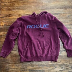Rogue Fitness Men's Maroon/Blue Hoodie Sweatshirt Size Large CrossFit